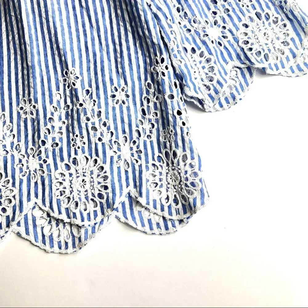 Style Envy Off Shoulder Striped Blouse Sz L
